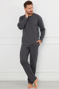 Italian Fashion Salomon dł.r. dł.sp. Nocna piżama, grafit/miodowy