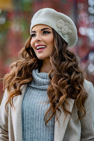 Vivisence 7037 Nakrycie głowy beret, beżowy