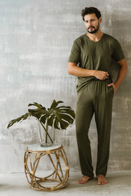 Italian Fashion Dallas kr.r. dł.sp. Nocna piżama, khaki