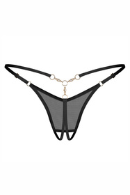 Obsessive Oxaria crotchless thong Majtki stringi otwarte, black