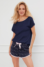 Italian Fashion Libra kr.r. kr.sp. Nocna piżama, granat/druk