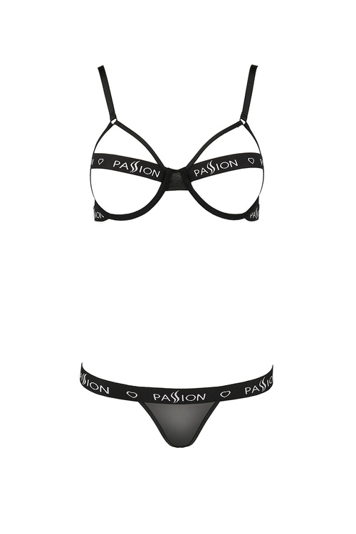 Passion Kyouka set Nocna komplet biustonosz + stringi, black