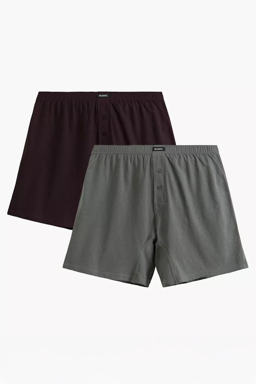 Atlantic 2MBX-054 2-pack Majtki bokserki, wino/khaki
