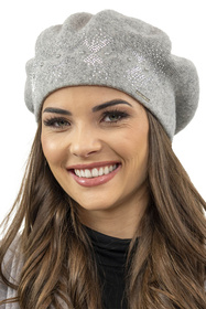 Vivisence 7050 Nakrycie głowy beret, jasnoszary
