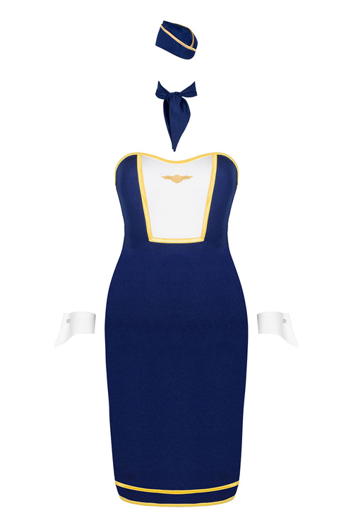 Obsessive Stewardess uniform Nocna sexy kostium, granatowy
