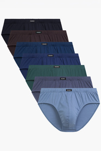 Atlantic 7SMP-001 7-pack Majtki slipy, niebieski/zielony/denim jasny/granat/denim/brązowy/indygo