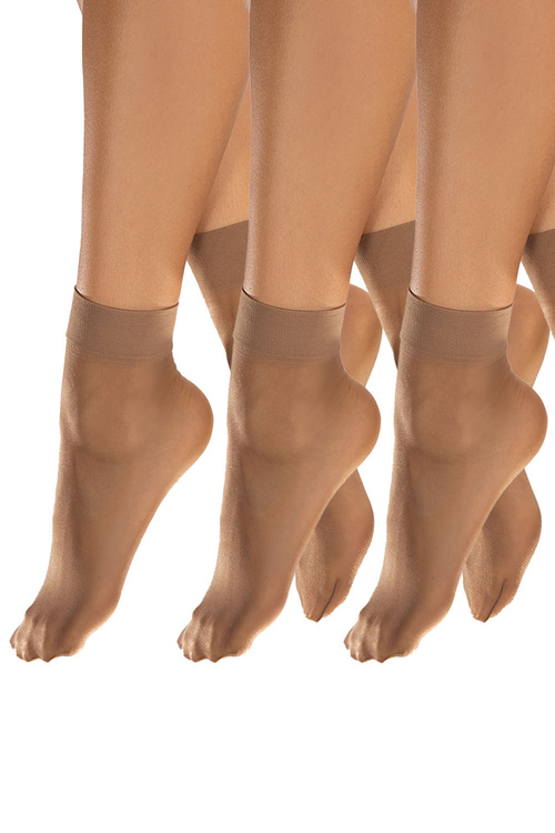 Vivisence 8300 3-pack Classic 20 DEN Wyrób pończoszniczy skarpetki, beige