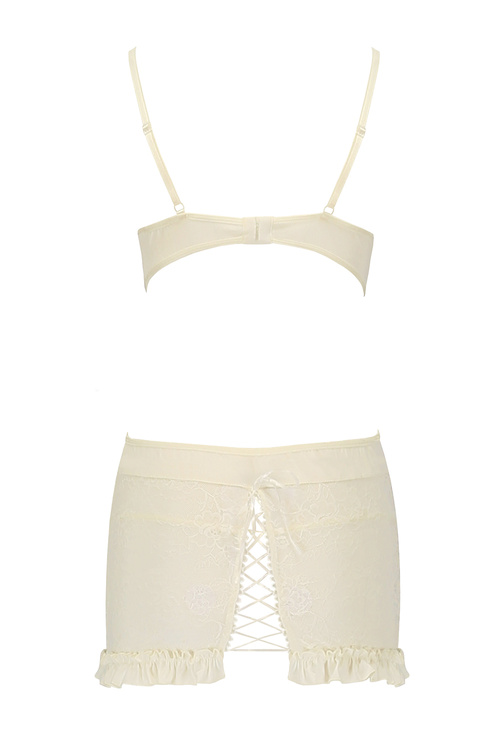 Avanua Bianca chemise Nocna komplet koszulka + stringi, ecru