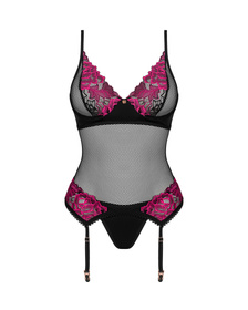 Obsessive Rosenty corset Gorset sexy, czarny