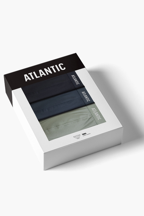Atlantic 3MP-1576 3-pack Majtki slipy, granatowy/zielony/ciemnogranatowy
