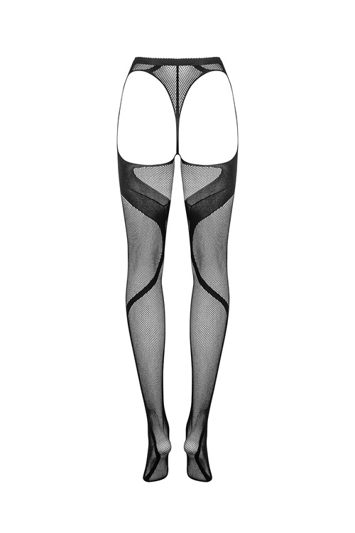 Obsessive Crotchless Tights S336 Wyrób pończoszniczy rajstopy, czarny