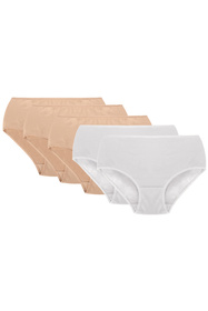 Vivisence 4001 5-pack Majtki figi, beżowy/beżowy/beżowy/biały/biały