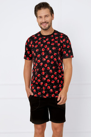 Italian Fashion Cherry Men kr.r. kr.sp. Nocna piżama, druk/czarny