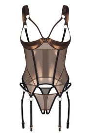 Obsessive Soranna corset & crotchless thong Gorset sexy, black