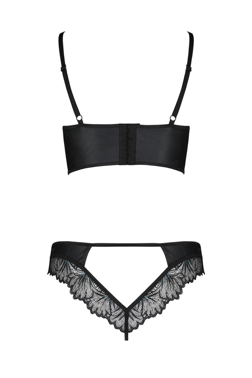 Passion Astrida bikini Nocna komplet biustonosz + stringi, black