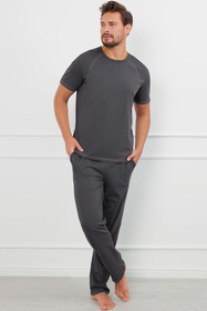 Italian Fashion Salomon kr.r. dł.sp. Nocna piżama, grafit/miodowy