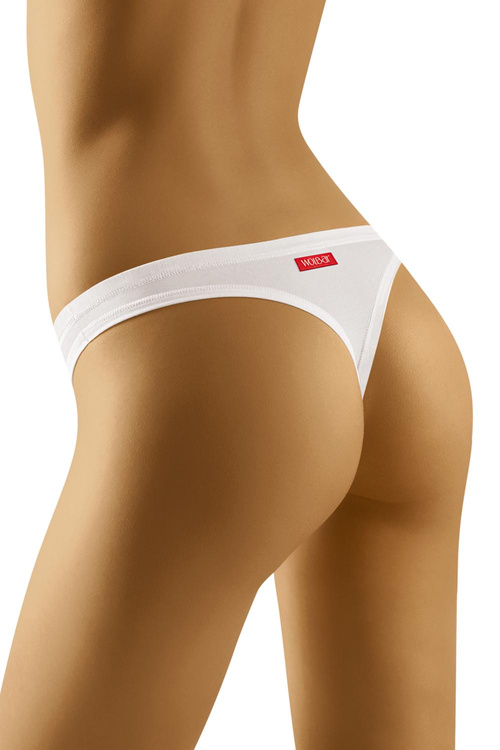 Wol-Bar Soft Simple 3-pak Majtki stringi, biały