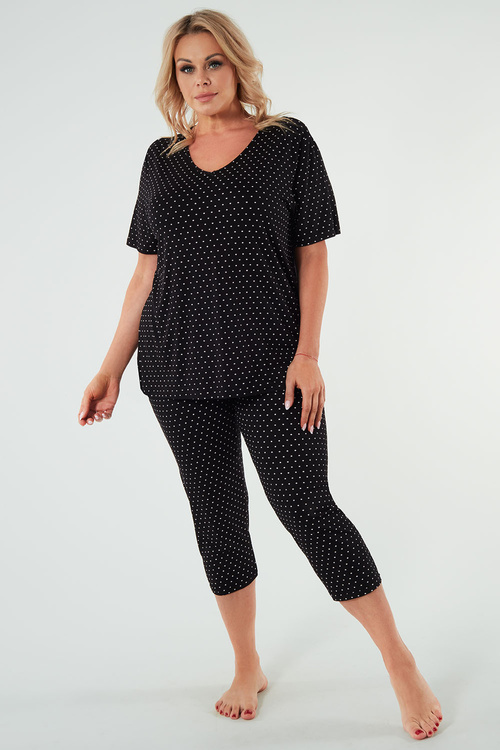 Italian Fashion Puntini kr.r. sp.3/4 Nocna piżama, druk/czarny
