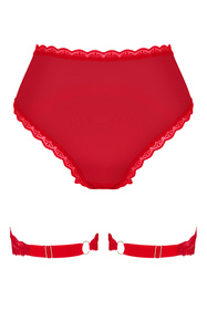 Obsessive Belovya garter panties Majtki figi z pasem, czerwony