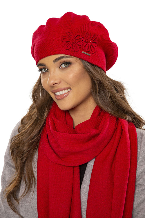 Vivisence 7007 Nakrycie głowy beret, czerwony