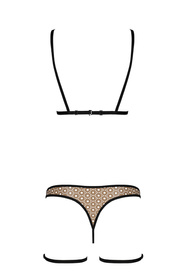 Passion Gabi set Nocna komplet biustonosz + stringi, black