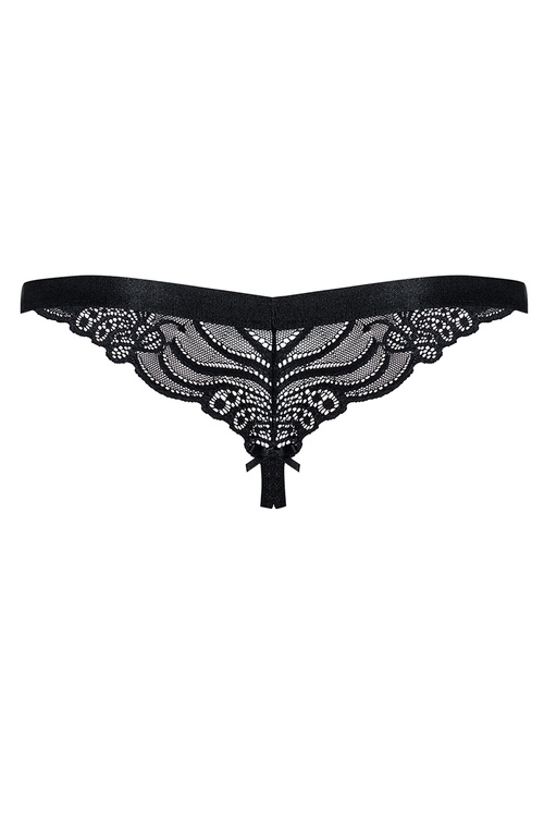Obsessive 828-THC-1 Majtki stringi otwarte, czarny