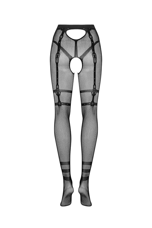 Obsessive Crotchless Tights S123 Wyrób pończoszniczy rajstopy, czarny