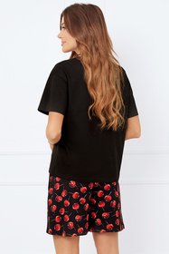 Italian Fashion Cherry kr.r. kr.sp. Nocna piżama, czarny/druk