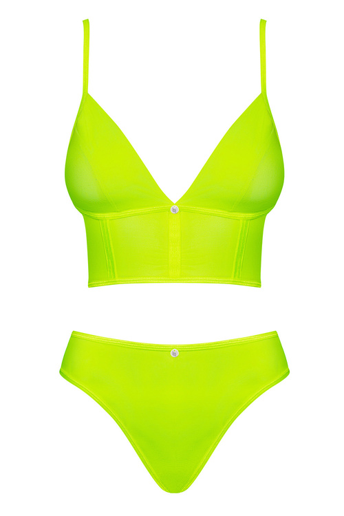 Obsessive Neonia set Nocna komplet koszulka + figi, żółty