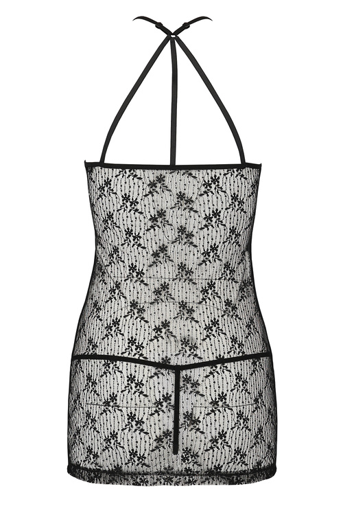 Passion Azalia chemise Nocna komplet koszulka + stringi, black