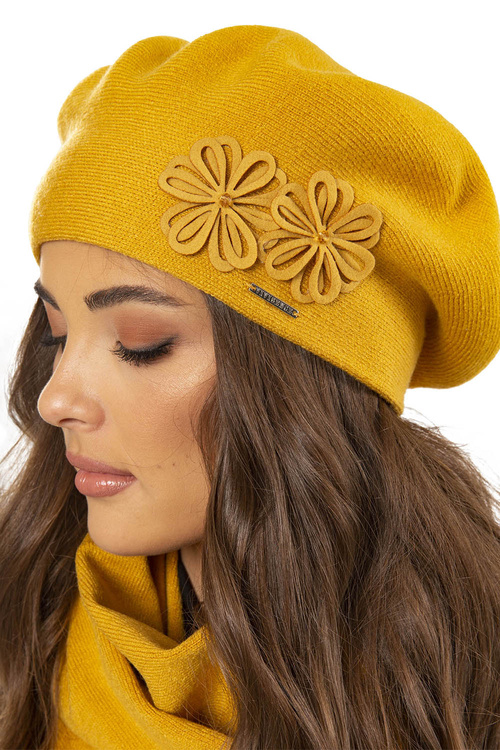 Vivisence 7007 Nakrycie głowy beret, miodowy