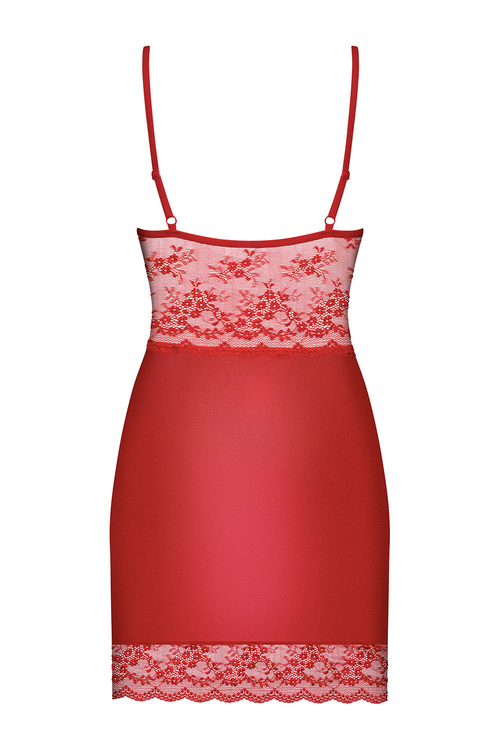 Obsessive Lovica chemise Nocna komplet koszulka + stringi, czerwony