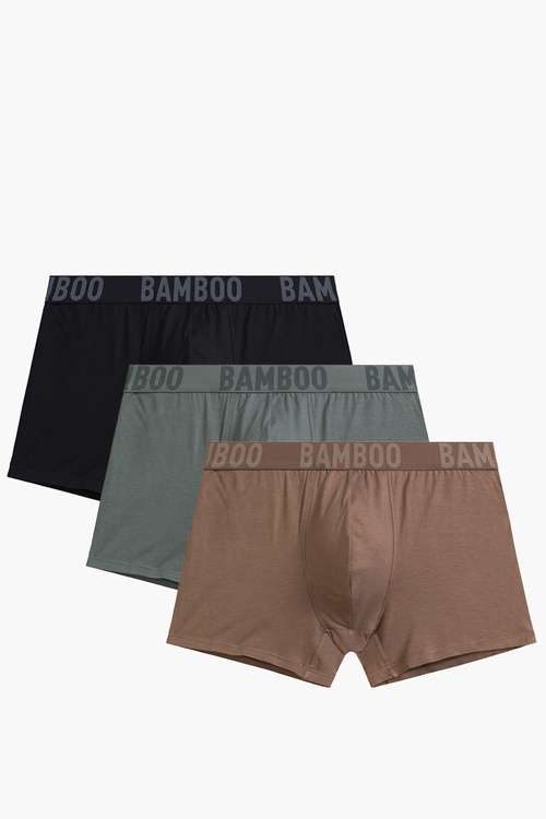 Atlantic 3MH-215 3-pack Majtki bokserki, khaki/czarny/beż