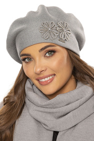 Vivisence 7007 Nakrycie głowy beret, jasnoszary