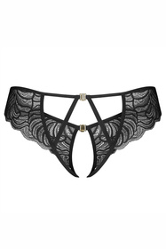Obsessive Divienne crotchless thong Majtki stringi otwarte, black