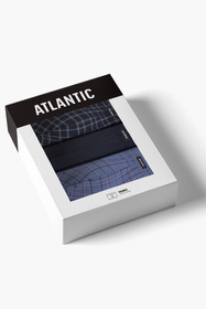 Atlantic 3MH-234 3-pack Majtki bokserki, granat/granat/denim