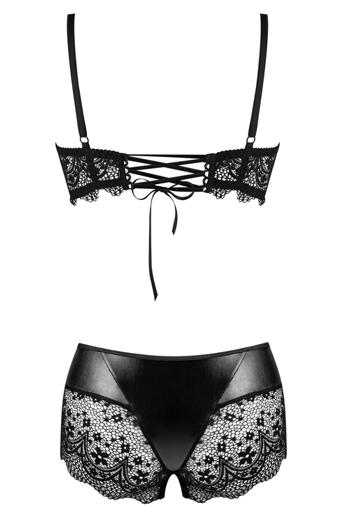 Beauty Night Charm set BN6743 Нічна комплект бюстгальтер + шорти, чорний