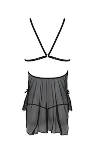 Passion Deliena chemise Nocna komplet koszulka + stringi, black