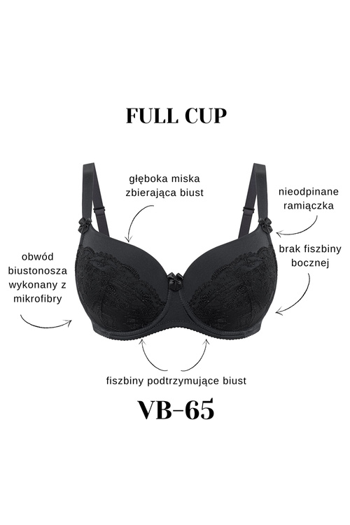 Vena VB-65 Biustonosz usztywniany, czarny