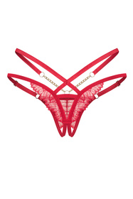 Obsessive Matildea crotchless thong Majtki stringi otwarte, czerwony