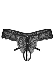 Obsessive Trinise crotchless thong Majtki stringi otwarte, black