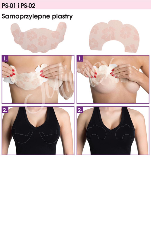 Julimex PS-01 plastry unoszące biust push-up Akcesoria do biustonosza plastry, beżowy jasny