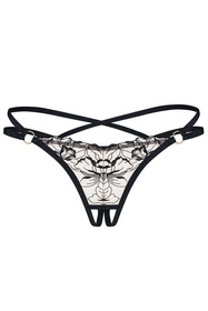 Obsessive Vila Blanes crotchless thong Трусики стрінги з відкритою передньою частиною, чорний