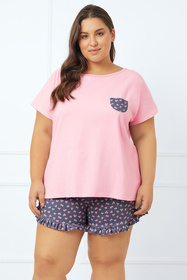 Italian Fashion Lotte kr.r. kr.sp Nocna piżama, róż/druk