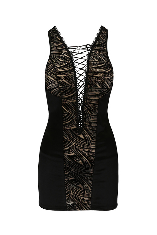 Casmir Lara chemise Nocna komplet koszulka + stringi, black