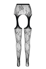 Passion ECO S001 Wyrób pończoszniczy pończochy z pasem, black
