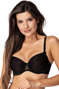 PariPari Laila Biustonosz push-up, black-red