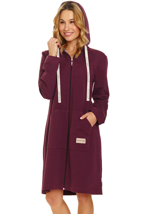 Doctor Nap SMZ.7107 Nocna szlafrok, burgundy