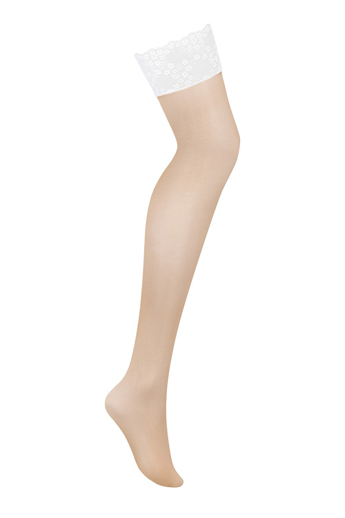 Obsessive Heavenlly stockings Wyrób pończoszniczy pończochy samonośne, biały