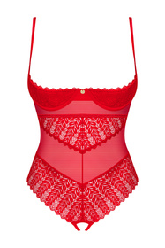 Obsessive Ingridia crotchless teddy Body sexy, czerwony